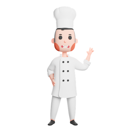 Free Jeune chef agitant la main  3D Icon