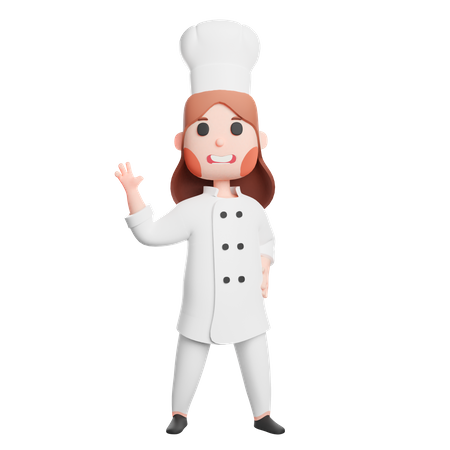 Free Jeune chef agitant la main  3D Icon