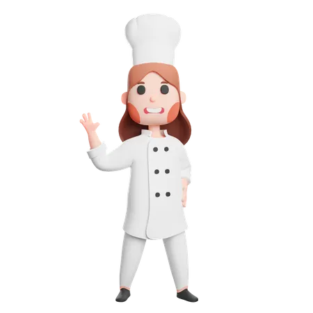 Free Jeune chef agitant la main  3D Illustration