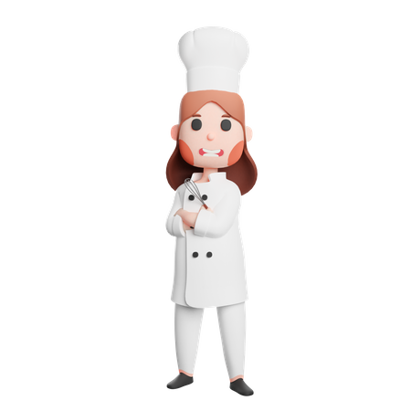 Free Jeune chef debout, bras croisés  3D Icon