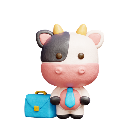 Free Jolie vache portant une cravate  3D Icon