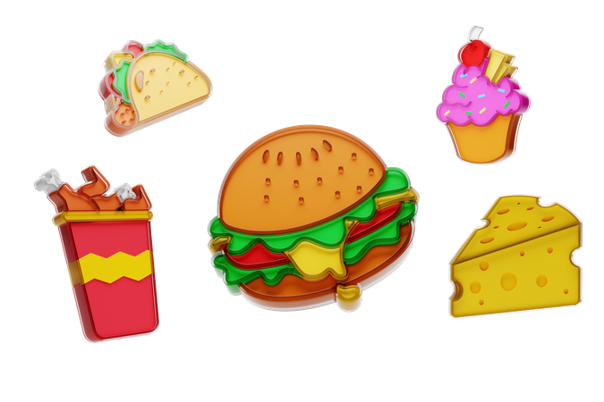 Free Junk Food  3D Icon