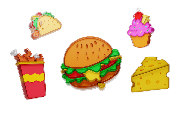 Free Junkfood  3D Illustration