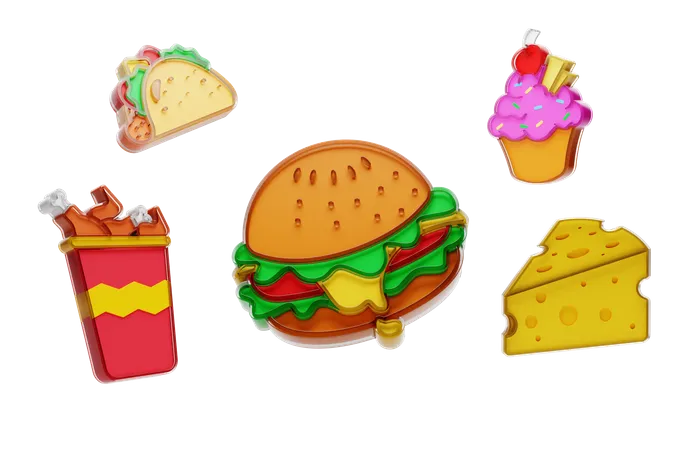 Free Junkfood  3D Illustration