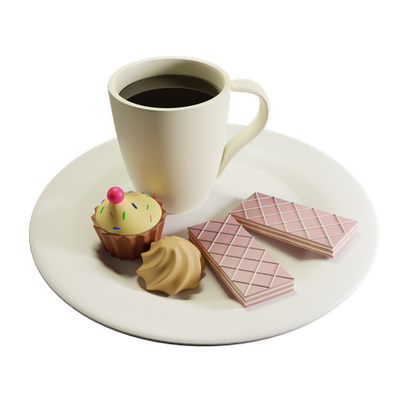 Free Kaffee und Snacks  3D Icon