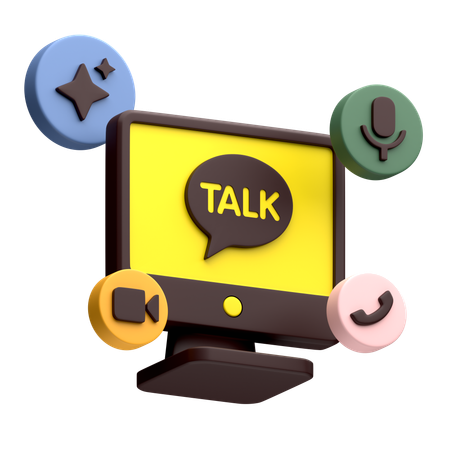 Free Kakao talk en el monitor del escritorio  3D Icon