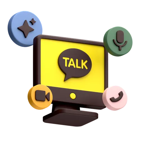 Free Kakao talk en el monitor del escritorio  3D Icon