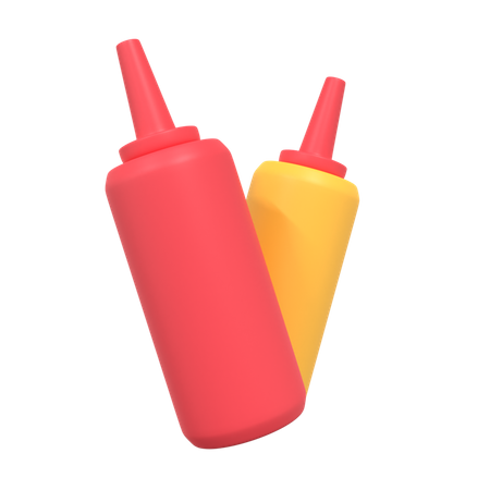 Free Ketchup Bottles  3D Icon
