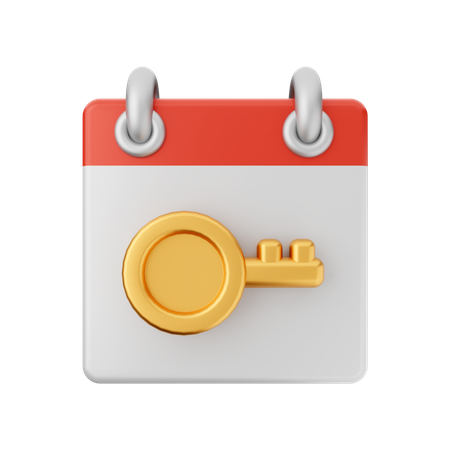 Free Key Calendar  3D Icon