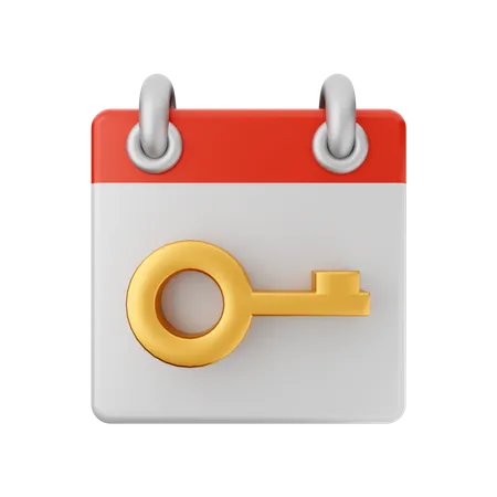 Free Key Calendar  3D Icon