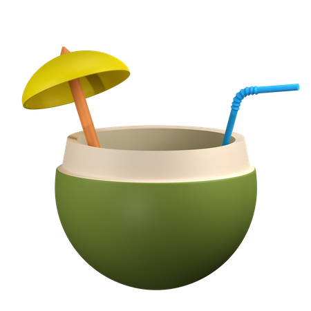 Free Kokosnussgetränk  3D Icon
