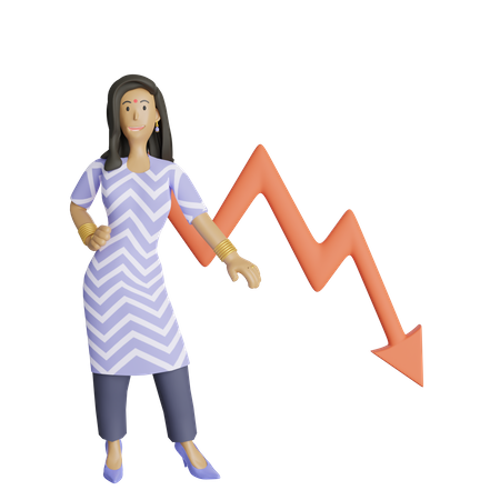 Free La mujer de negocios sufrió pérdidas en los negocios  3D Icon