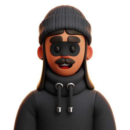 Free LADRÓN CON CAPUCHA NEGRA  3D Icon