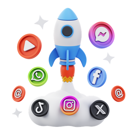 Free Lancement sur les réseaux sociaux  3D Icon