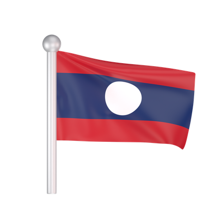 Free Laos Flag  3D Icon
