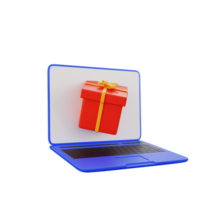 Free Laptop-Geschenk  3D Illustration