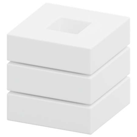 Free Layered Hollow Block  3D Icon