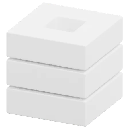 Free Layered Hollow Block  3D Icon