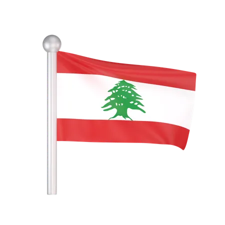 Free Lebanon Flag  3D Icon