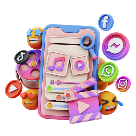 Free Lecteur de médias sociaux  3D Icon