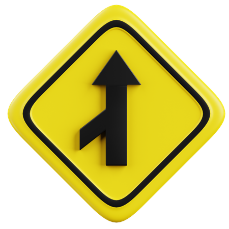 Free Left Road Merging  3D Icon