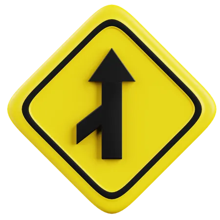 Free Left Road Merging  3D Icon