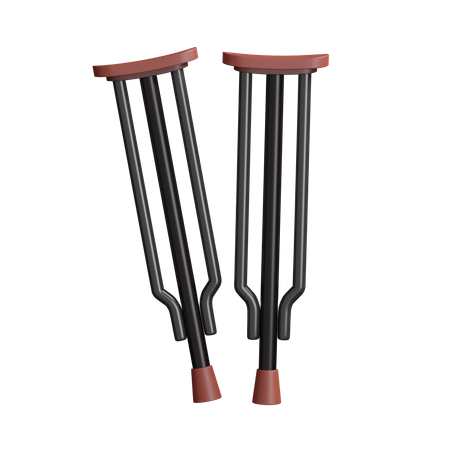 Free Leg Crutches  3D Illustration