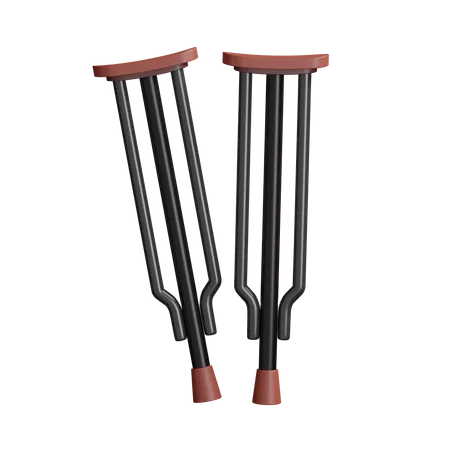 Free Leg Crutches  3D Illustration