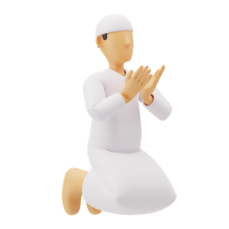 Free Les hommes musulmans sont assis en train de prier  3D Icon