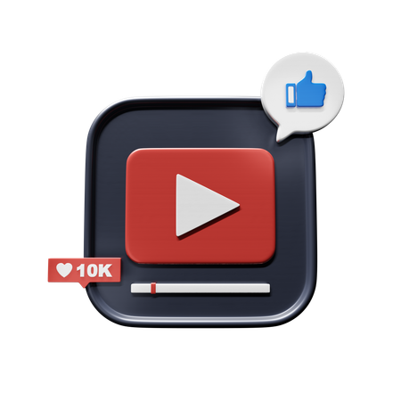 Free Like Video  3D Icon