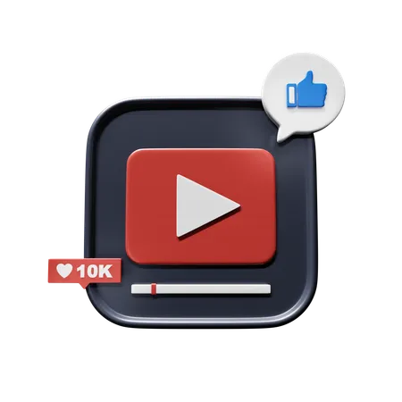 Free Like Video  3D Icon