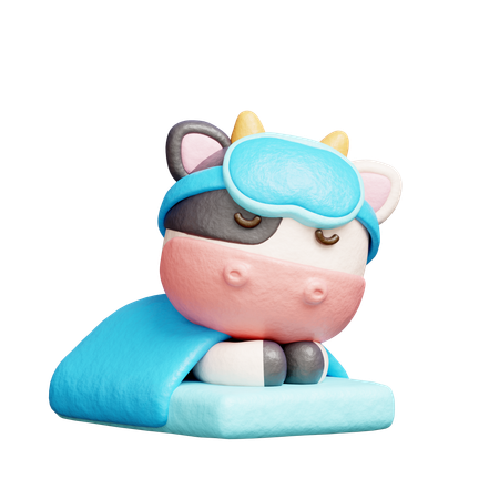 Free Linda vaca durmiendo  3D Illustration