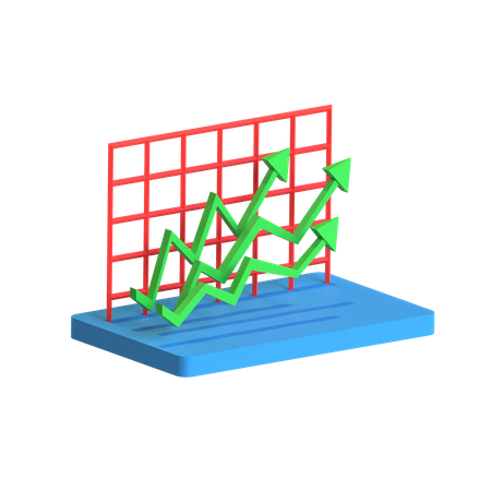 Free Line Chart Growth  3D Icon