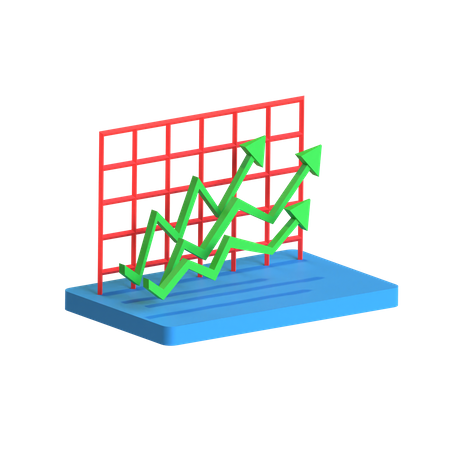 Free Line Chart Growth  3D Icon