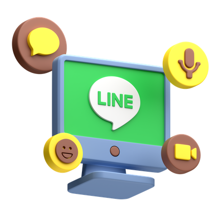 Free Line On Desktop Monitor  3D Icon