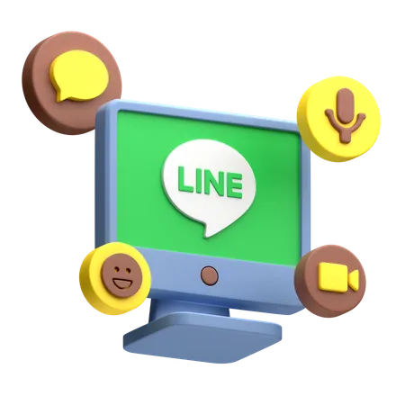 Free Linie auf dem Desktop-Monitor  3D Icon