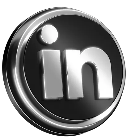 Free 3 D Linkedin Logo In Silver And Black 3D Icon