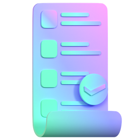 Free Liste de contrôle approuvée  3D Icon