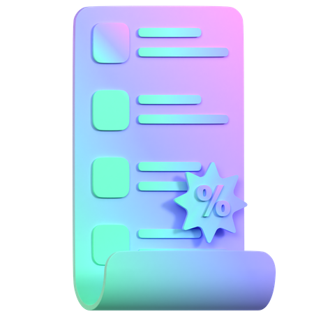 Free Liste de contrôle de remise  3D Icon