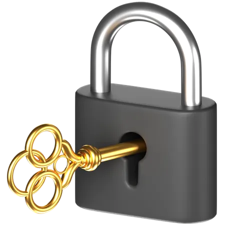 Free 3 D Icon Of A Lock And Key 3D Icon