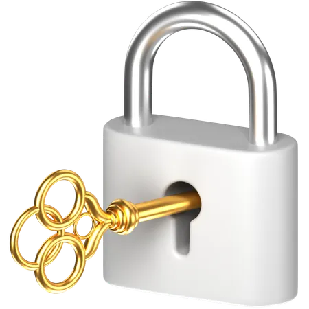 Free Lock Key  3D Icon
