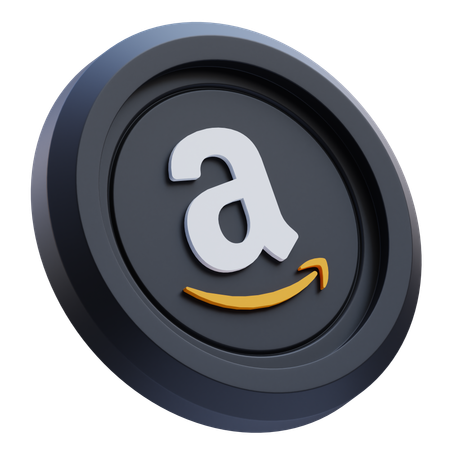 Free Logo Amazon sur pièce circulaire noire  3D Icon