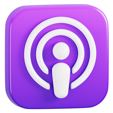 Free Logo de l'application de podcast Apple  3D Icon