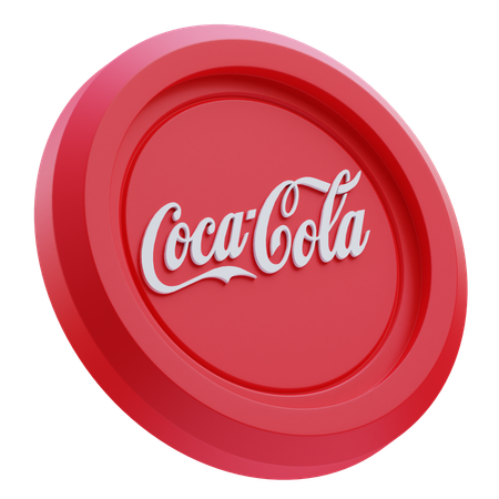 Free Logo Coca-Cola sur une pièce circulaire rouge  3D Icon