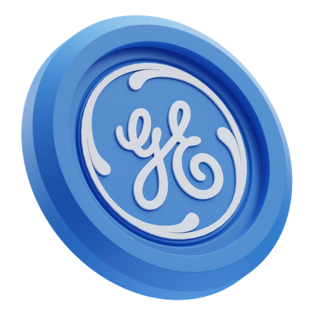 Free Logo General Electric sur une pièce circulaire bleue  3D Icon