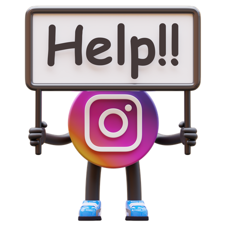 Free Logo Instagram demandant de l'aide pour le panneau  3D Icon