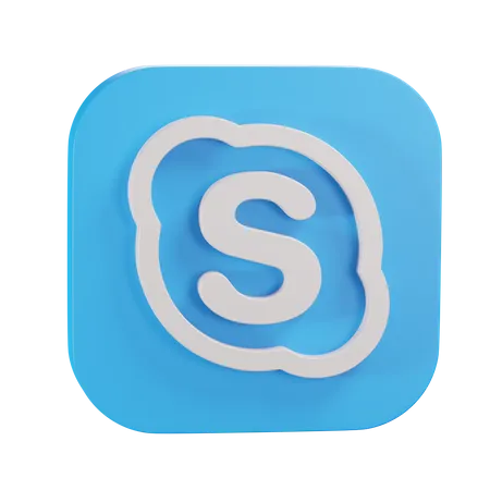 Free Logo skype  3D Icon