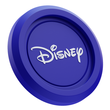 Free Logo Walt Disney sur une pièce circulaire bleue  3D Icon