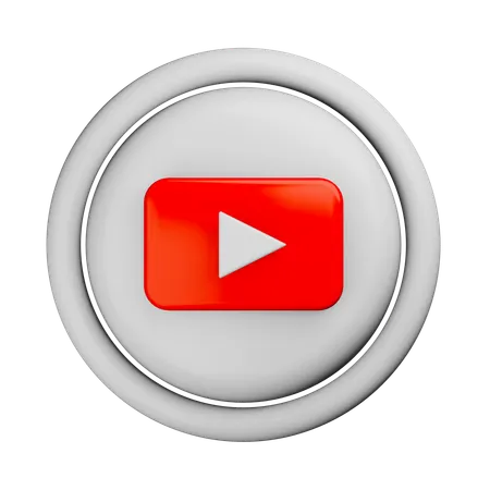 Free Logo blanc youtube  3D Icon