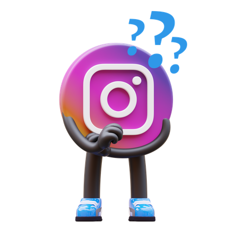 Free Logotipo de Instagram pensando en algo  3D Icon